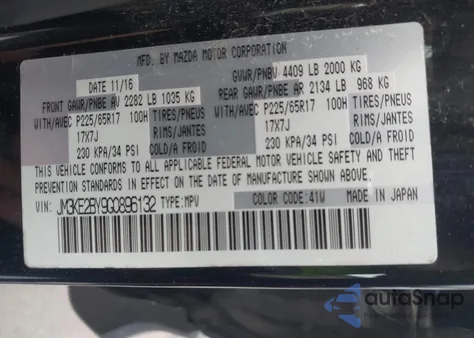 2016 Mazda Cx-5 Sport from USA, damaged, VIN JM3KE2BY9G0896132